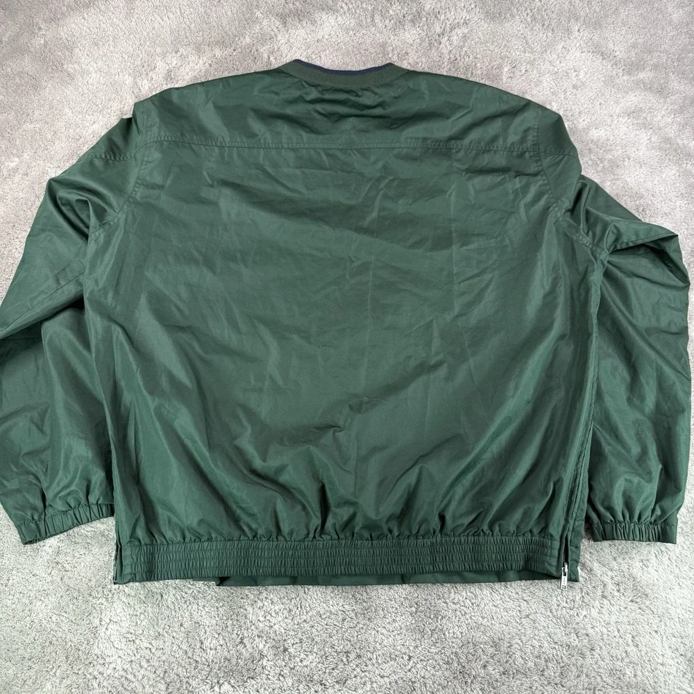 Polo Golf Ralph Lauren Mens L Green Windbreaker Side Zip Pullover Mesh Lined Vtg